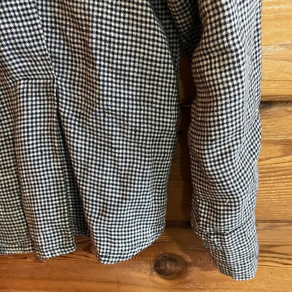 Flax linen Checked Black White Lightweight Blazer Size Medium - Picture 2 of 7